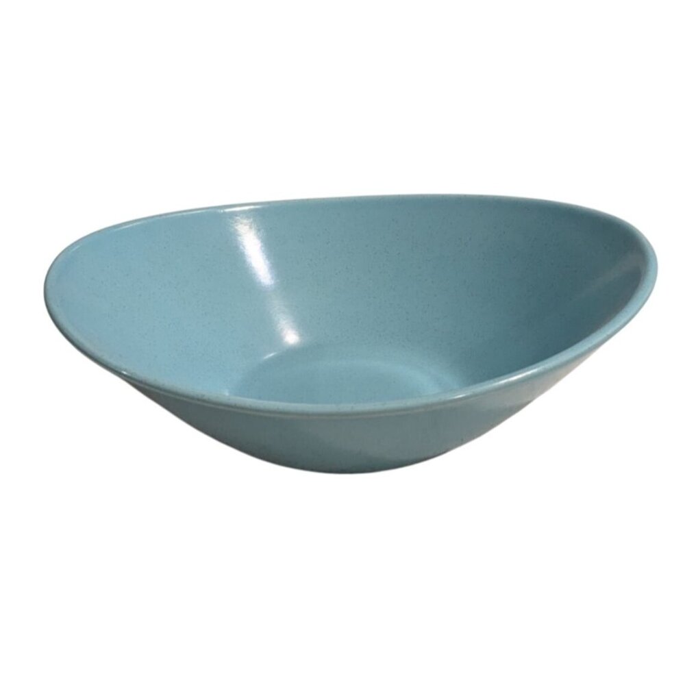 Metlox Vernon Ware Oval Serving Bowl 9 inches Aqua Blue Heavenly Days Collection - Picture 1 of 10